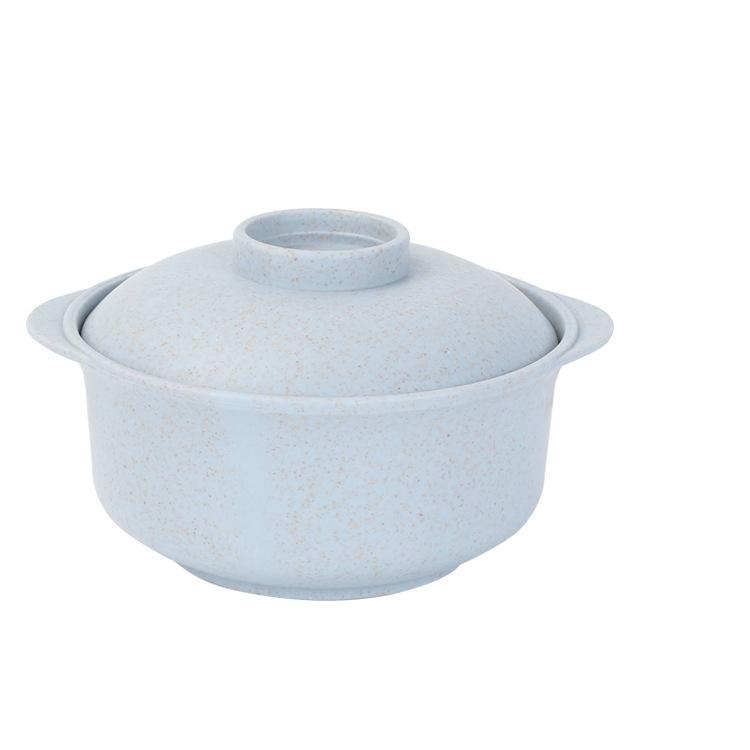 Cazuela de paja de trigo de estilo japonés, tazón de sopa para el hogar, olla de plástico