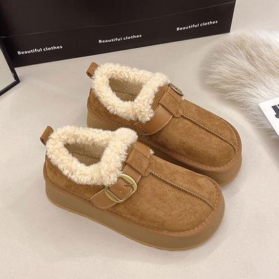Rindslederversion Retro Dicksohlige Gefütterte Verdickte Schneestiefel Damen Neue Winter Warme Baumwollschuhe Kinder
