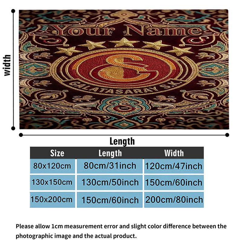 1PC Galatasaray S Custom Name Patterned Flannel Blanket Suitable For All Seasons for Home Decor Warmth and Comfort Gifts Holiday Present