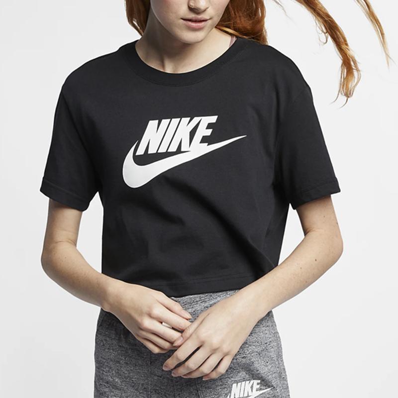 Nike Sportswear Womens Essential Cropped T-shirt Black Women Streetwear BV6175-010
