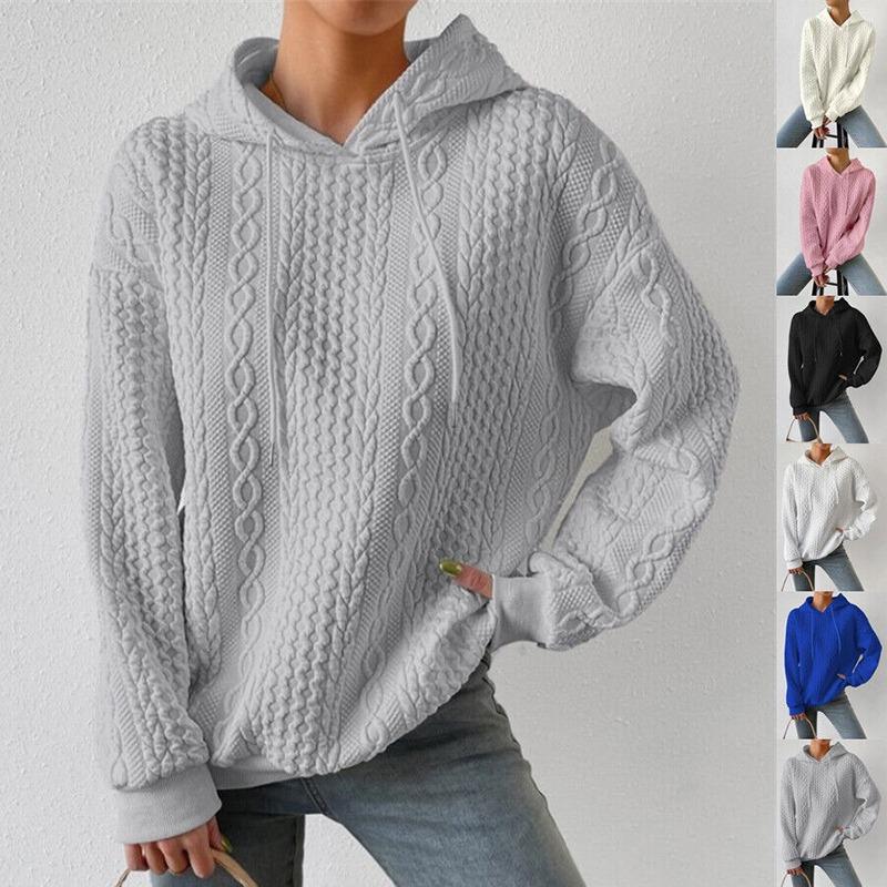 Hoodies Loose Fit Jumper Pullover Casual Sweatshirt Hooded Sleeve Long Ladies
