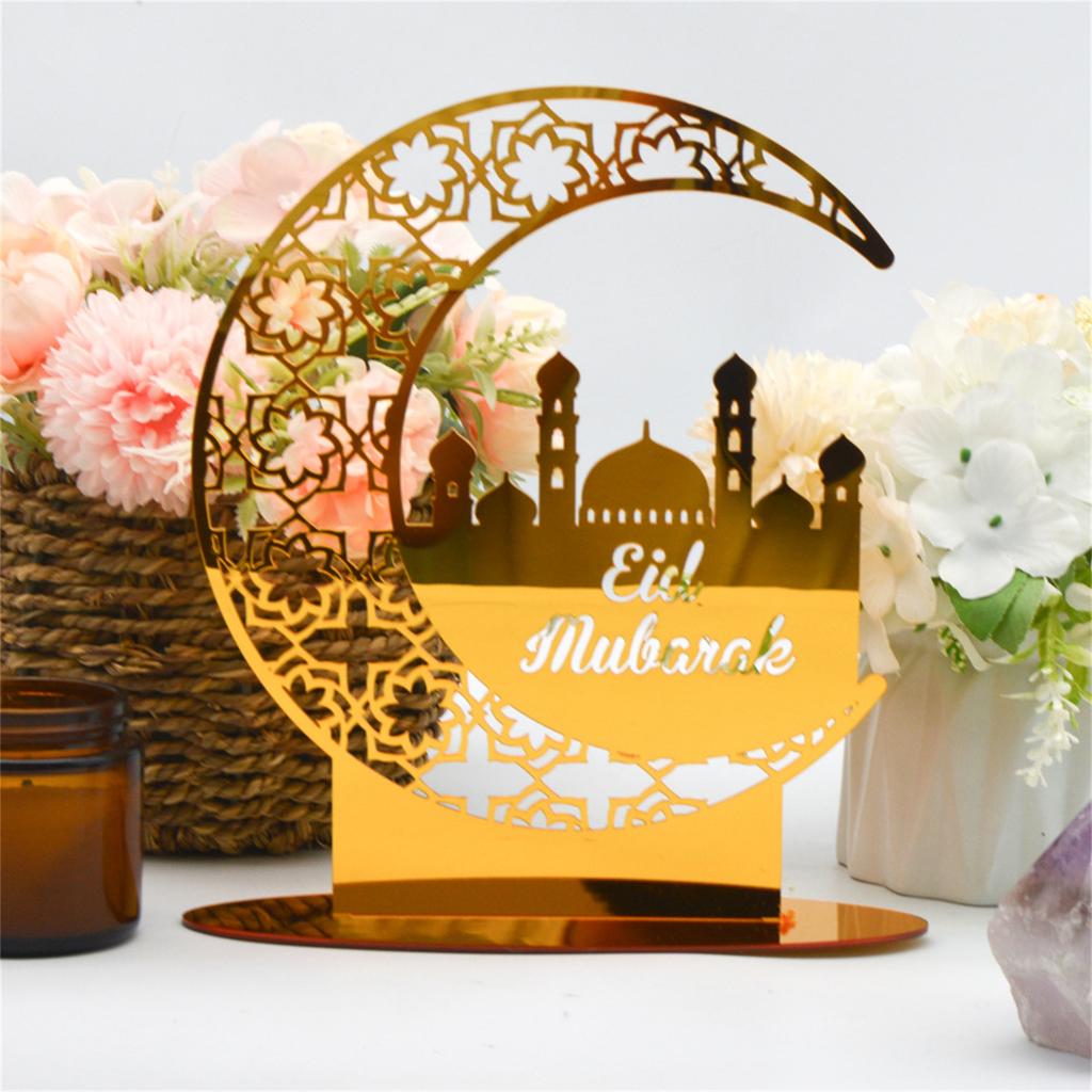 Stylish Acrylic Eid Desktop Ornament Eye-catching Festival Decoration Ramadan Tabletop Decor for Islam Muslim Families