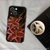 Oil Painting Lily Flower Retro Pattern Phone Case For iPhone 17,16,15,14,13,12,11,Pro,XS,Max,XR,Plus,E,SE4,Mini Black Soft Cover