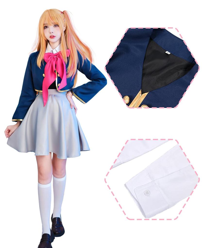 [CR ROLECOS] Hoshino Ruby Cosplay Costume with Wig, Anime/Manga, Halloween Costume, Idol Outfit, Event, Costume, Photo Shoot, XXL
