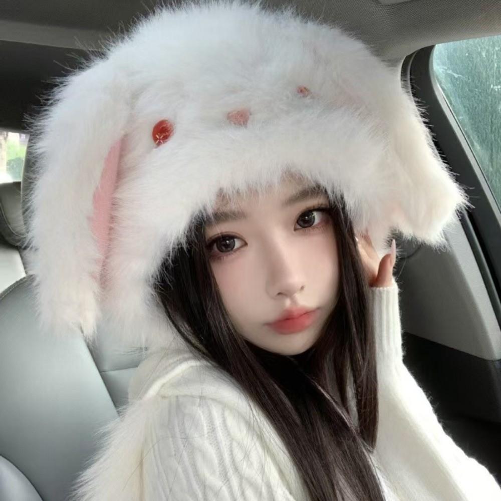 Moving Ears Rabbit Ear Hat Thickened Cartoon Animal Hat New Warm Cold Hat Cold Weather