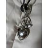 Sweet Bowknot Big Heart Pendant Keyring Silver Color Charm Keychain Decoration