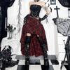 GlowGirl Goth Dark 90s Grunge Chic Adjustable Multi Wear Skirts Cyber Y2K Lattice Metal Buckle Loose Skirt Women Mall Gothic Streetwear