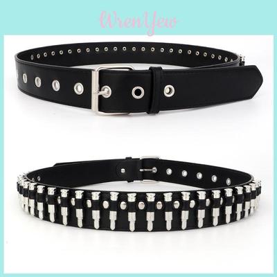 Punk Fashion Wide Pu Leather Belt With Metal Buckle For Casual And Office Wear