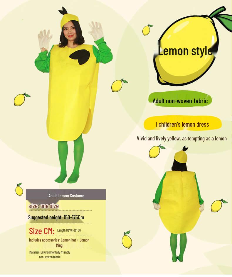 Costume ecologico fatto a mano di frutta e verdura per esibizioni diurne per adulti