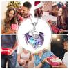 Love Birthstone Dragon Necklace Heart-Shaped Colorful Pendant Necklace Cool Crystal Dragon Necklace Jewelry Gift
