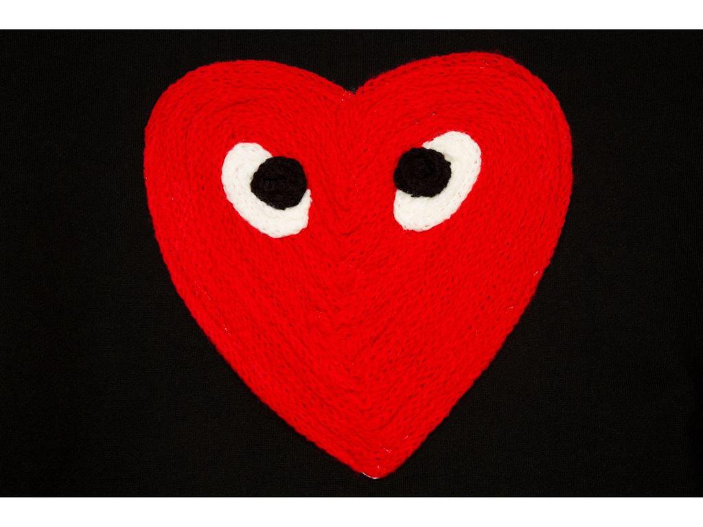 Hanorac cu glugă și gât rotund CDG PLAY Rei Kawakubo Patch Inimă Desenată