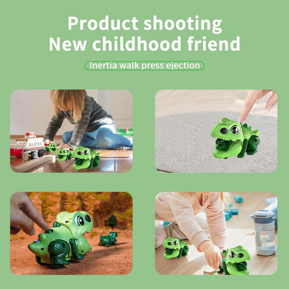 Dinosaur Cars Launcher Toys Set, Boys Dino Ejecting Vehicle Playset, Toddlers Mini Push Go Catapult, Press To Launch, Cool Birthday Gifts Party Favors