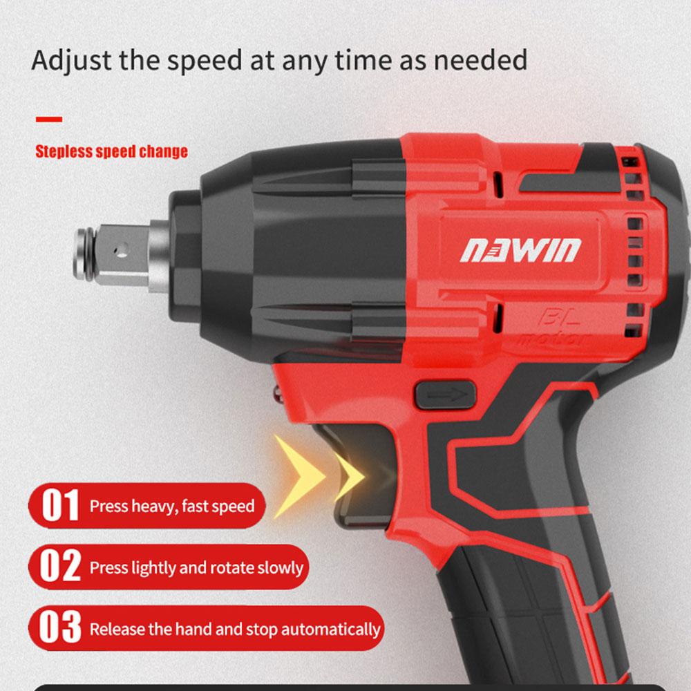 Buy NAWIN 380NM Wrench Electric Impact Wrench 21V Brushless Wrench Socket Lithium Battery