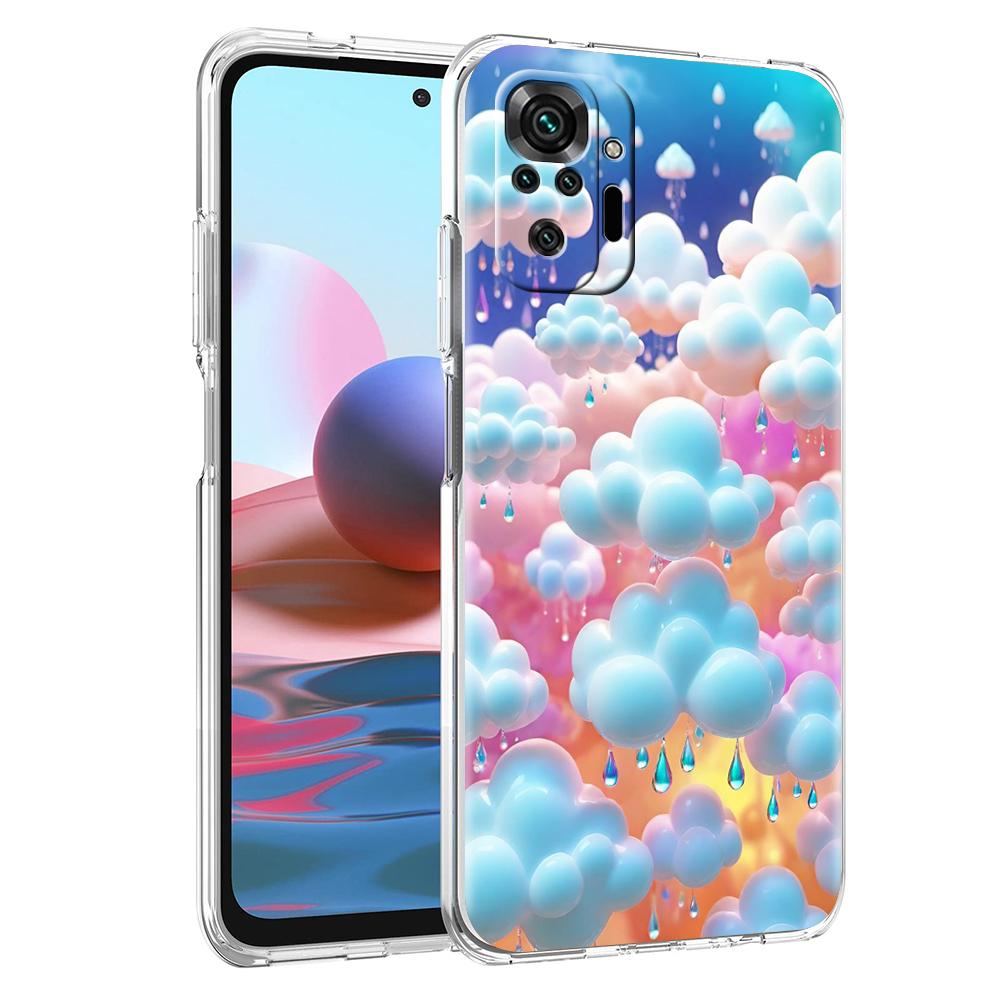 Transparent Phone Case for Redmi 13C 12C 10C Note 13 12 11 11T K40 Gaming Plus Pro 4G 5G Soft TPU Cover Shell Cute Cloud Capas