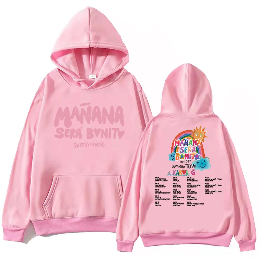 Karol G Mañana Sera Bonito EUR Summer Tour Hoodie Fabric Street Fashion Hoodie Casual Street Skating Running Sweatshirt Style