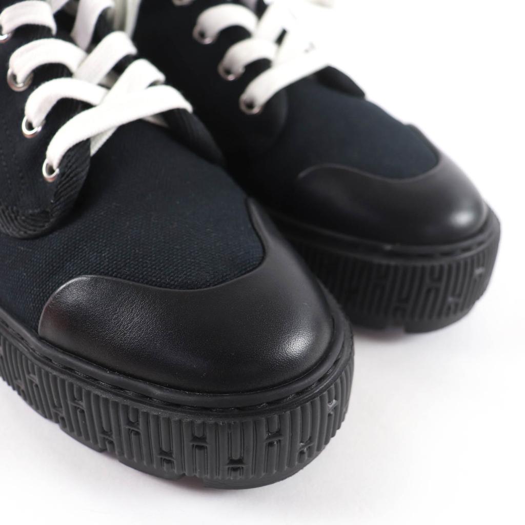 Excellent HERMES High cut sneakers Itineraire canvas black canvas Women 36 Used