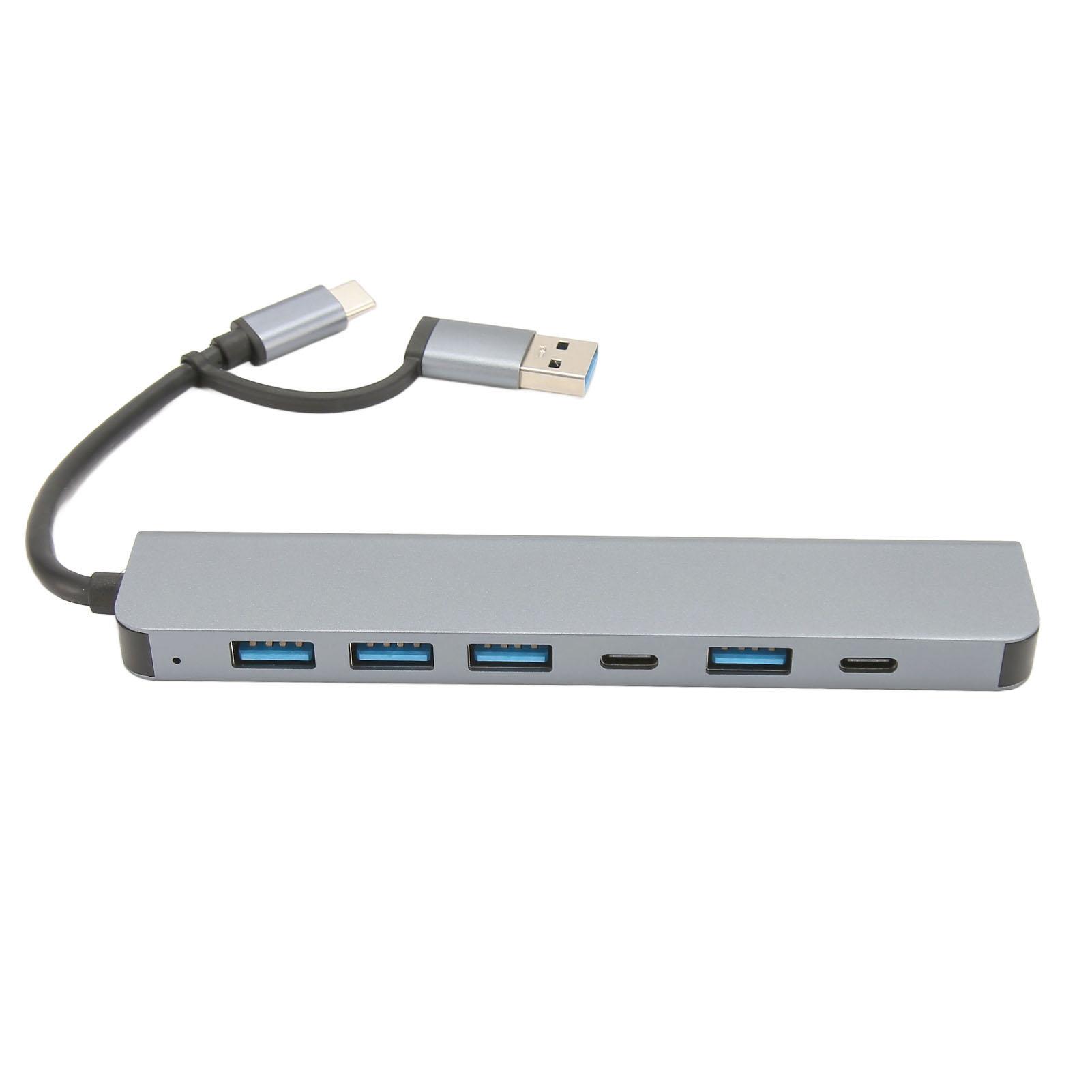 

USB 3.0 USB C Hub 7 in 1 USB C Hub 5 USB 3.0 2 USB C Port 7 in 1 Multiport Adapter for Windows OS X