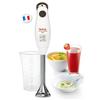 Tefal HB1021 Turbomix Plus Stabmixer (800ml) Becher & Mini Chopper 2 Edelstahlklingen 350W Weiß