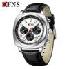 OFNS Men's Multi-Function Waterproof Quartz Watch - Business Edition with Calendar and Six-Hand Chronograph.