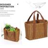 Japanese Hand Woven Picnic Basket Imitation Rattan Large Shopping Baskets Fruit Vegetable Storage Basket With Handle