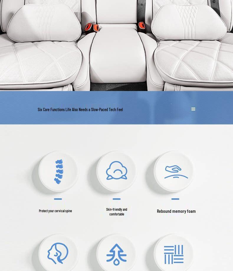 Compatible Neck and Lumbar Support for 26 Nio Models (ES8/ES6/ET5) - Car Headrest Pillow and Backrest Accessories.