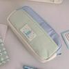 Minimalist Pudding Color Pencil Case With Large Capacity For Students And Girls