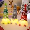Festival Gnomes Santa Figurine with Soft Knitted Hat Long/Short Leg Warm LED Light Holiday Decoration for Christmas