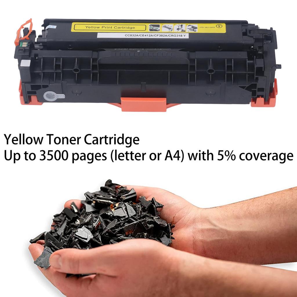 Toner Cartridge Replacement Yellow Print Cartridge Printer Accessory for Color LaserJet CP2025 Series