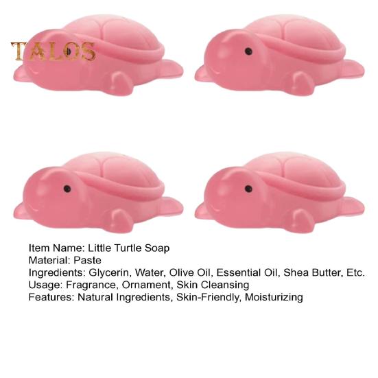 4Pcs Handmade Essential Oil Soap for Kids Natural Ingredients Moisturizing Soap Cute Mini Turtle Shape Handcrafted Fragrance Soap Home Hygiene Gift