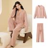Womens Soft Fleece Pajama Set Long Sleeve Top Pants Warm Cozy Sleepwear Fall Winter Home Or Light Outdoor Wear