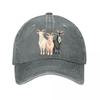 Modern Trio Goat Portrait Illustrati Washed Baseball Cap Outdoor For Womens Unisex FeUnisex Dad Hat