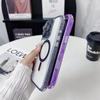 For iPhone 16 Pro Magnetic Case Clear Colorful Frame TPU+PC Phone Back Cover with Lens Film