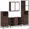 VidaXL Ensemble De Meubles De Salle De Bain 4 Pcs Chêne Marron, Armoire De Salle De Bain, Armoire De Rangement De Toilette, 3301274