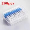 200/400pcs Interdental Silicone Brushes Dental Toothpicks Brush Between Teeth Silicone Toothpicks With Thread Oral Cleaning Tool