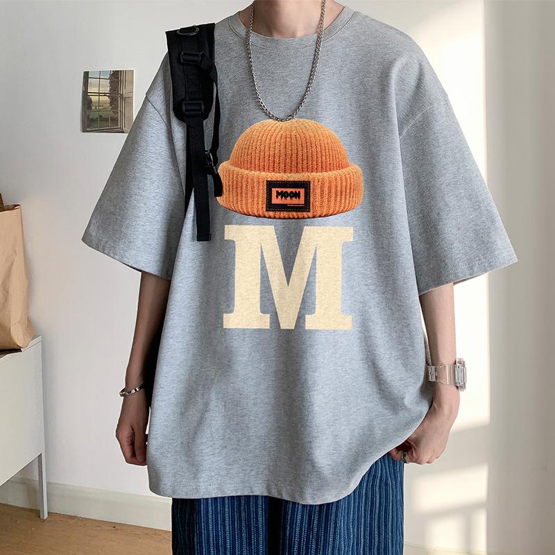 

100% Cotton Printed Short Sleeve T-shirt Men s Half-sleeved Men s Fashion Brand Ins American Loose Body Shirt Men s Top 4XL