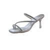 2025 Summer New Rhinestone High-heeled Slippers Wear Thin Heels Cool Slippers Niche Temperament Cool Slippers