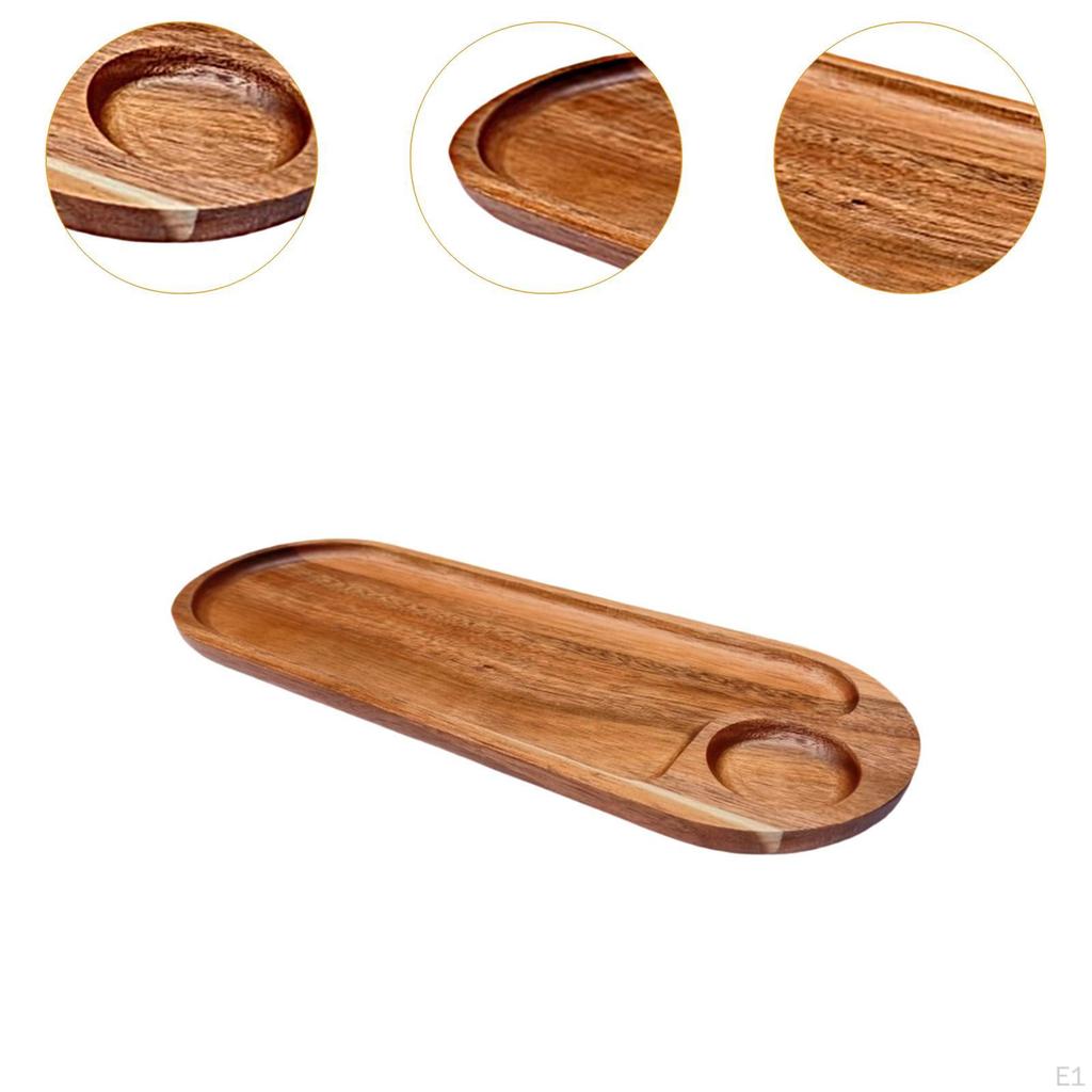 Dessert Plate Wood Serving Tooth Organizer Starters Tablet Modern