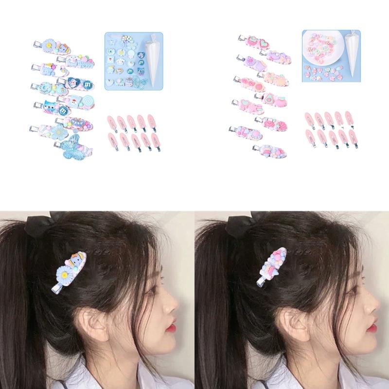 Resin Hair Clip Assortment Handcrafts Pins DIY Set for DIY Decorating
