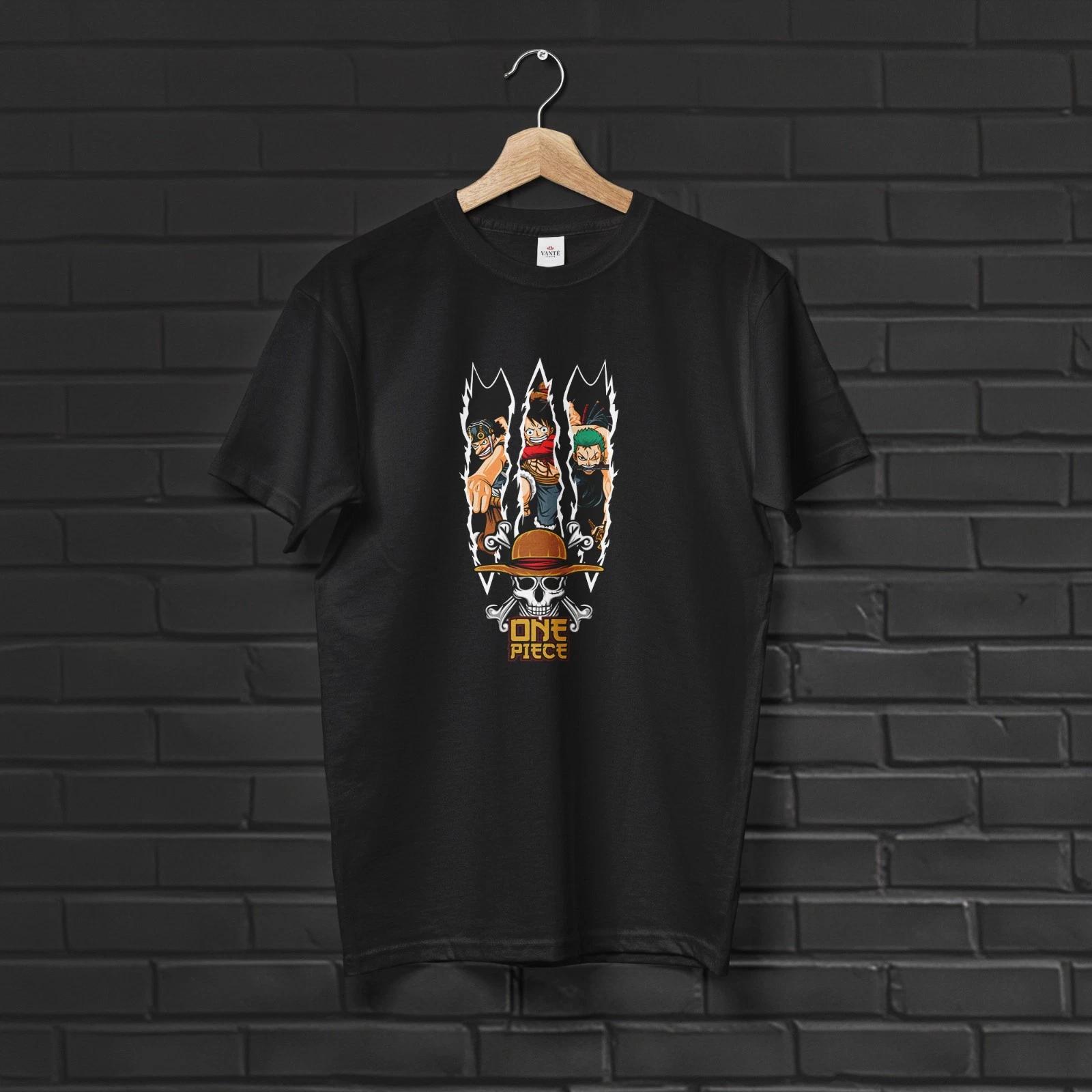 

Luffy Zoro Sanji T Shirt Monster Trio Pirate Graphic Cotton Streetwear Tee 2XL