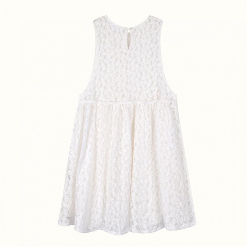  Olivan  Flower Point Dress  White 