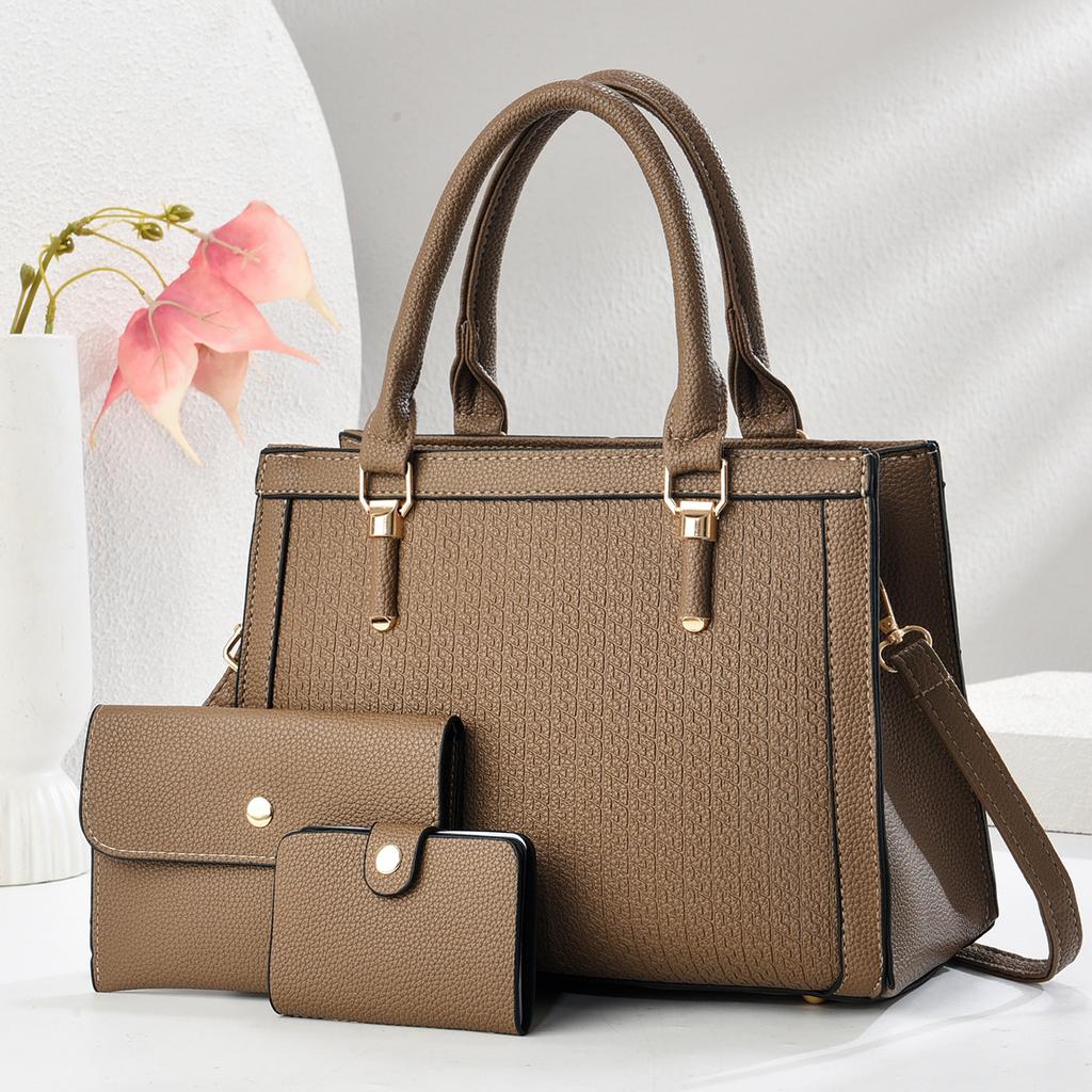 New Spliced Pressed Flower Bag Three-piece Set of High Appearance Level Macaron Shoulder Bag Crossbody Bag Send Mother Bag
