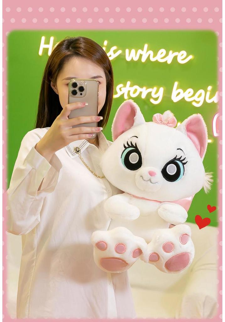 Adorable Marie Cat Plush Toy - Cartoon Cat Pillow Gift for Girls