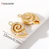 2Pcs 14K Gold Plated Brass Metal Conch Pendant,Charms For Jewelry Making,DIY Earring Bracelet Necklace Making Findings Supplies