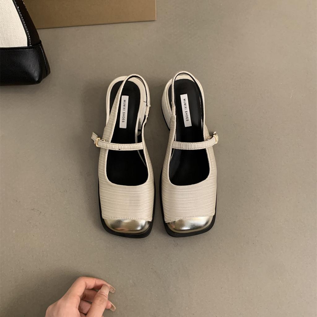 Baotou Sandals Women Wear New French Beautiful Temperament In Summer, Fairy Evening Breeze Thick Heel Mary Jane Single Shoes