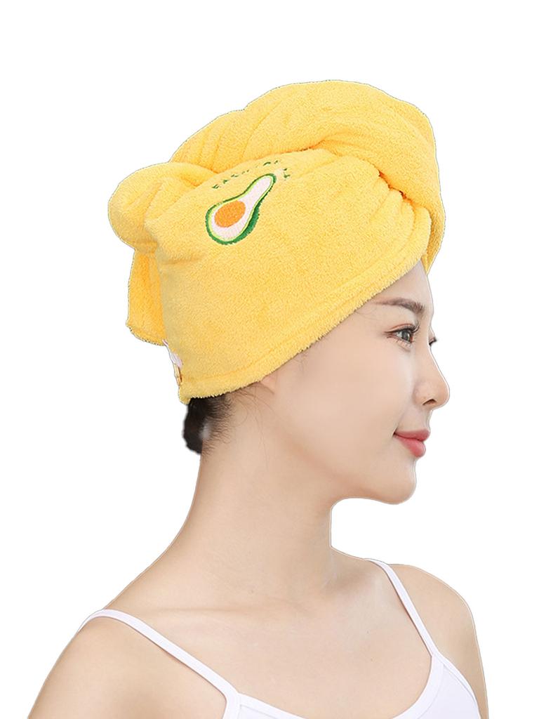 1Pc Embroidery Style Hair Drying Cap, Coral Fleece Thickened Hair Towel For Bathroom, Women'S Absorbent Quick Drying Shower Cap