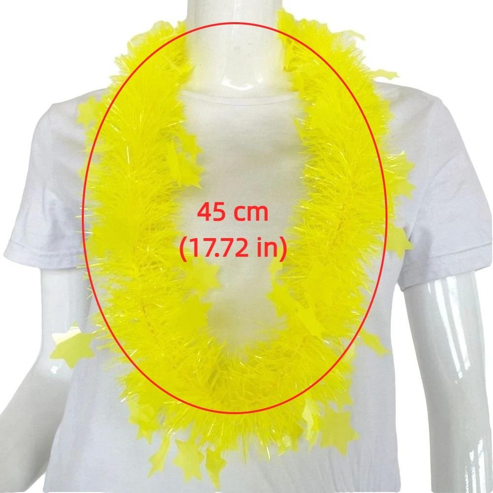 5pcs Glowing Large Fluorescent Garland Necklaces Five Star Lightweight Plastic Garland Birthdays