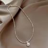 Elegant Silver Pearl Necklace: High-End Design for Women - Versatile and Chic Clavicle Accessory.