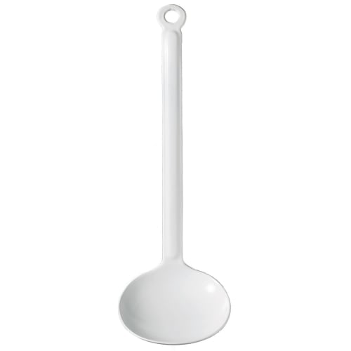 Wada Corporation Enamel Kitchen Ladle, Small, 177mm, White