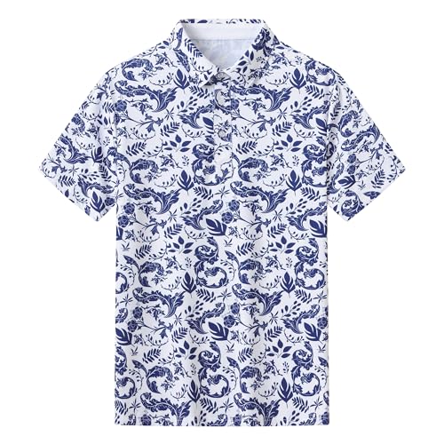 

MoFiz Men s Short Sleeve Summer Polo Shirt, Plus Sizes Available, Golf, Stylish, Casual, Fold-Over Collar, Soft, Moisture-Wicking, Quick-Drying, Breat