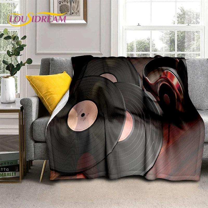 Vinyl Record Music DJ Screen Tape Soft Flannel Blanket for Bed Bedroom Sofa Picnic,Throw Blanket for Cover Outdoors Leisure Gift
